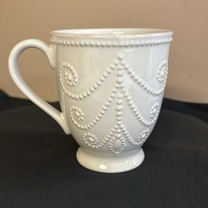Lenox French Perle White embossed mug, China mug